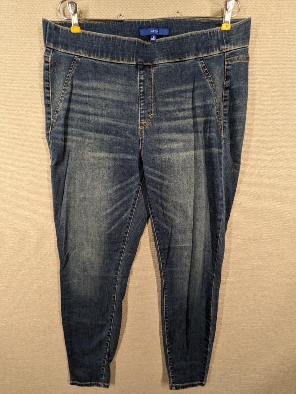 Apt 9 Blue Jeans Size 16 Skinny Pull On -0224C175